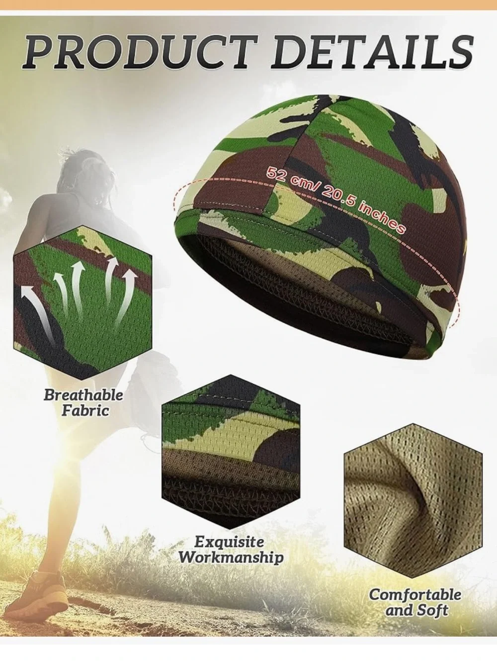 Camo Skull Caps - 9 Pack Stretch Beanies